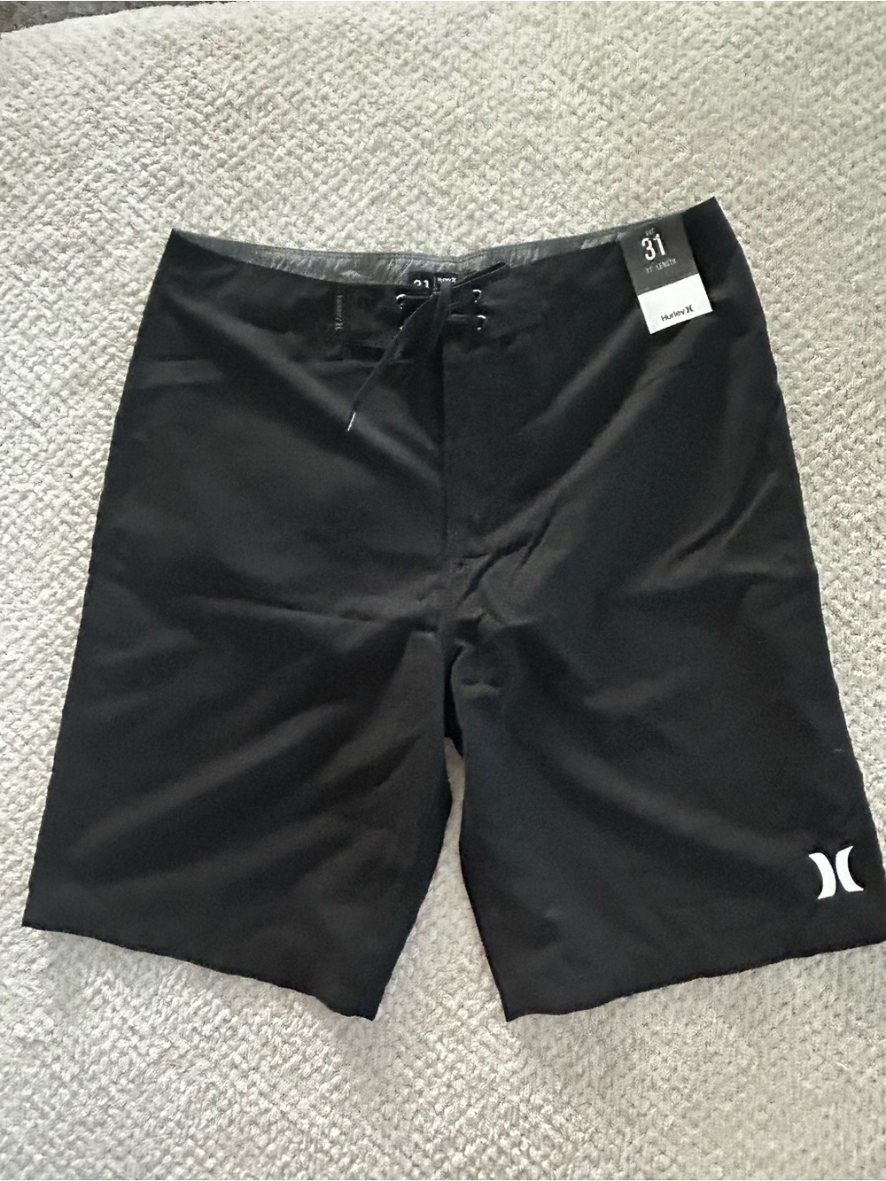 Hurley Black Men's Boardshorts with White Logo